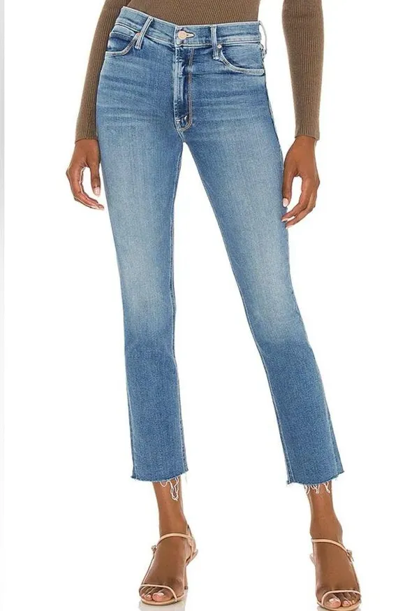 NWT MOTHER Denim Mid Rise Dazzler Ankle Fray Jeans Riding Cliffside Size 26 - Image 2