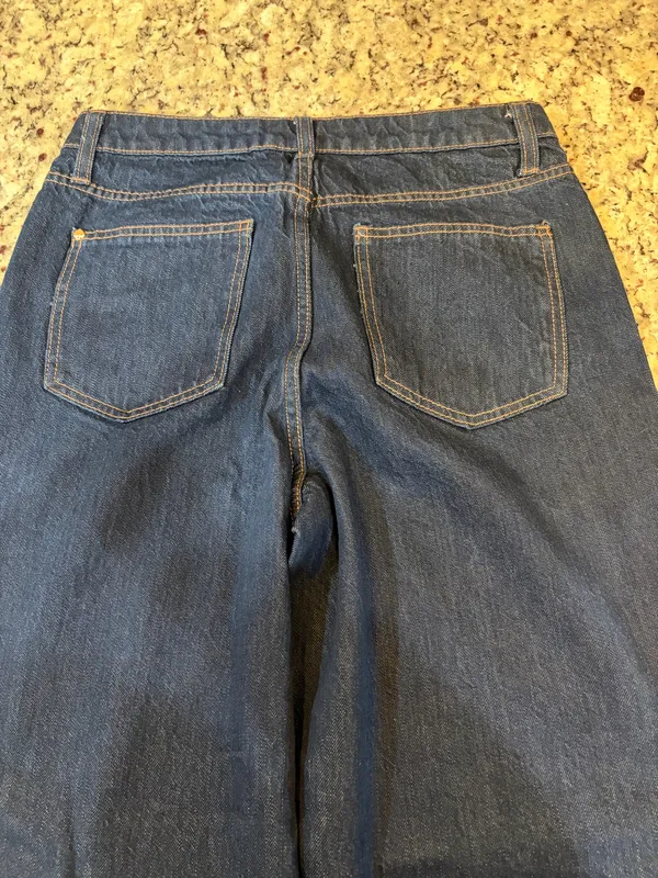 Kate Spade Cuffed Wide Leg Blue Denim Jeans - Image 5