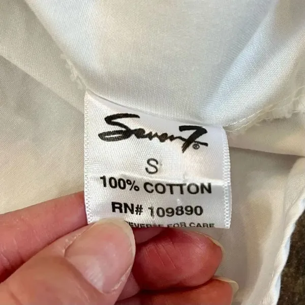 Seven For All Mankind Snap Button Up White Blouse Small - Image 12