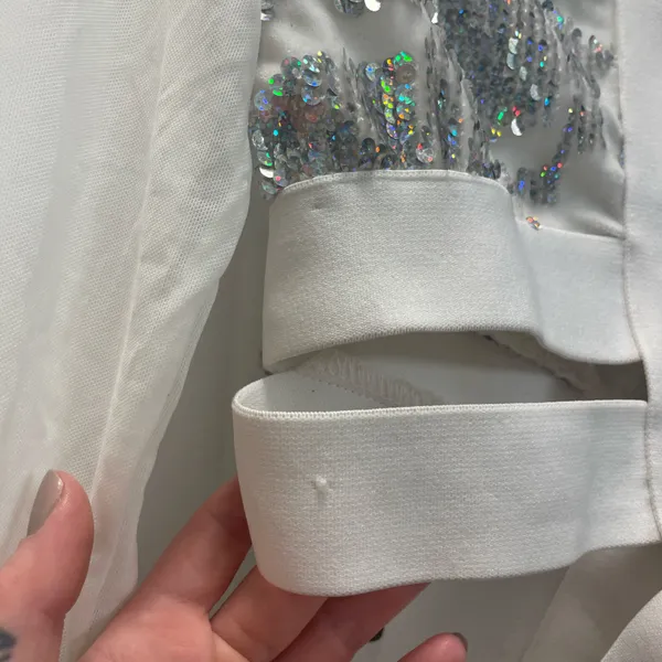 iHeartRaves Silver Sequin Long Sleeve - Image 4