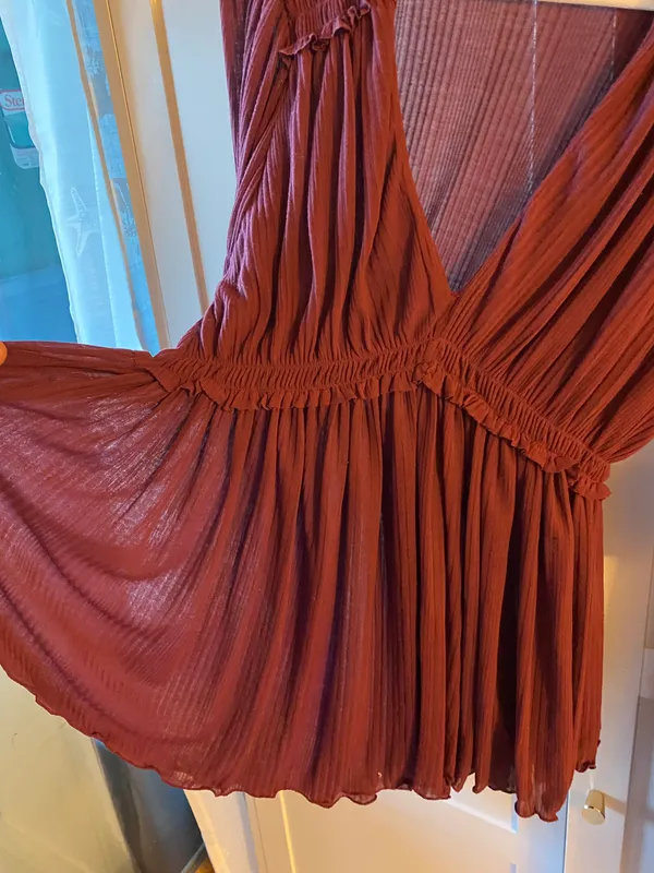 Free People NWOT Purple Sheer Long Sleeve Shirt - Image 3