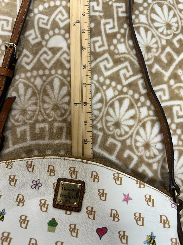 Dooney & Bourke Greta White Signature Print Crossbody with Multicolor Motifs - Image 9