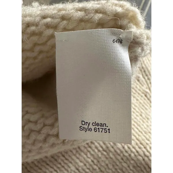 J.Crew classic cream lambswool long sleeve w/ elbow patch V-neck sweater Medium - Image 2
