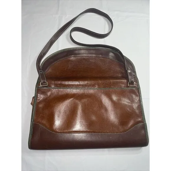 Vintage 90's Brahmin Crossbody Flap Top Purse Womens Tri Color‎ Leather Bag - Image 4