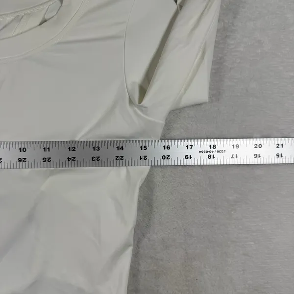 Halara Womens White Open Back Tie Hem Long Sleeve Crop Top Activewear JV85K S - Image 4