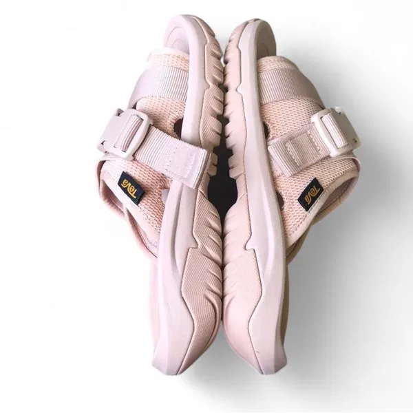 Teva Women’s Pale Pink Adjustable Slide Sandals Size 7 New - Image 6