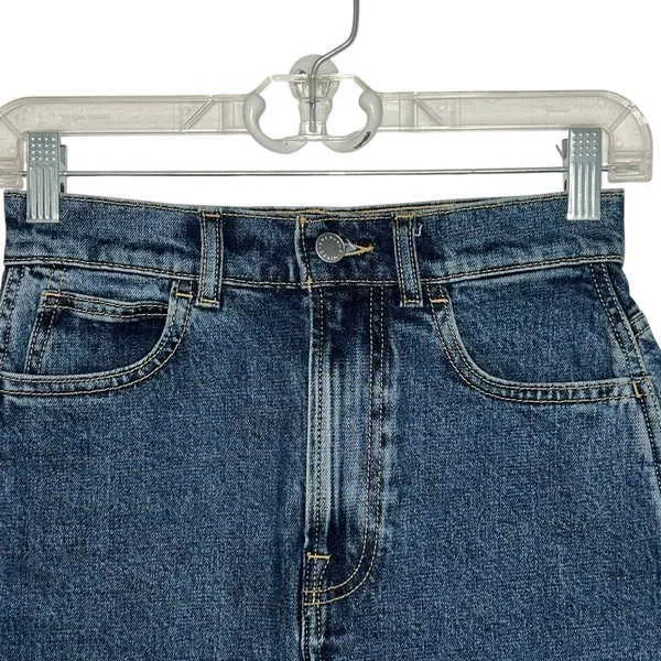 Everlane The Way High Denim Jean Skirt Size 23 High Waist Minimalist Med Wash‎ - Image 2