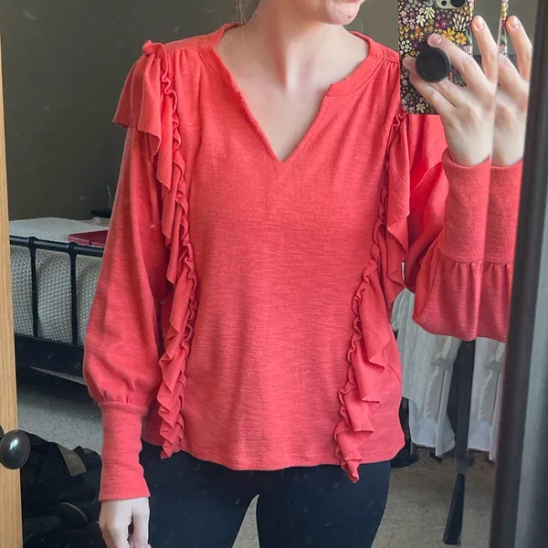 Long Sleeve Pilcro Ruffle Top - Image 4
