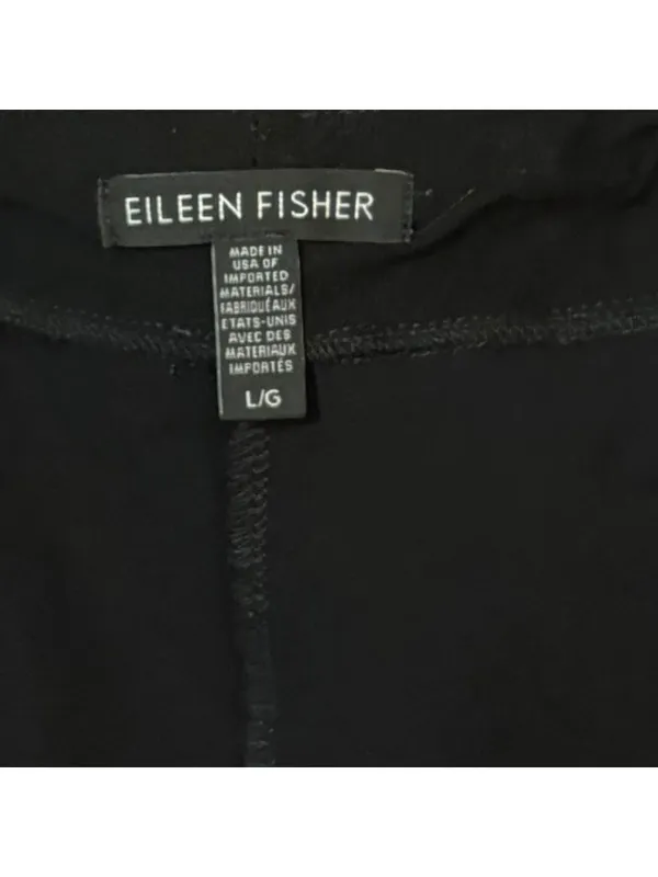 Eileen Fisher Black Washable Stretch Crepe Pants with Ankle Zippers Size L - Image 5