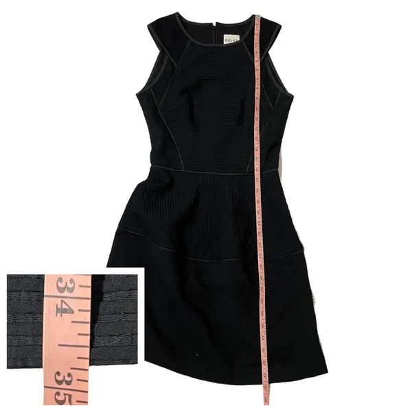 Reiss Zaria-Sheer Stripe Dress - Black - US 2 - Image 4