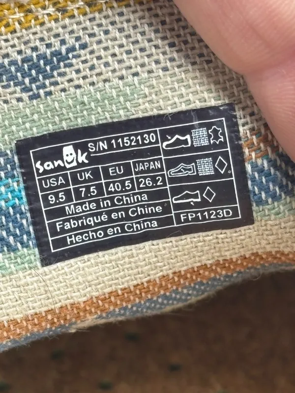 Sanuk Shaka Lite 2 SL Wool Casual Shoes Women's 9.5 Gray Canvas Comfort 1152130 - Image 9
