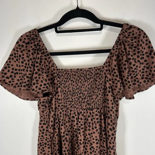 Old Navy NWT‎ Animal Print Linen Blend Mini Dress Women’s Size XS Boho Beach - Image 8