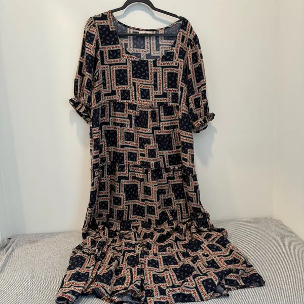 Natural Life Collette Navy Floral Maxi Dress size L - Image 4