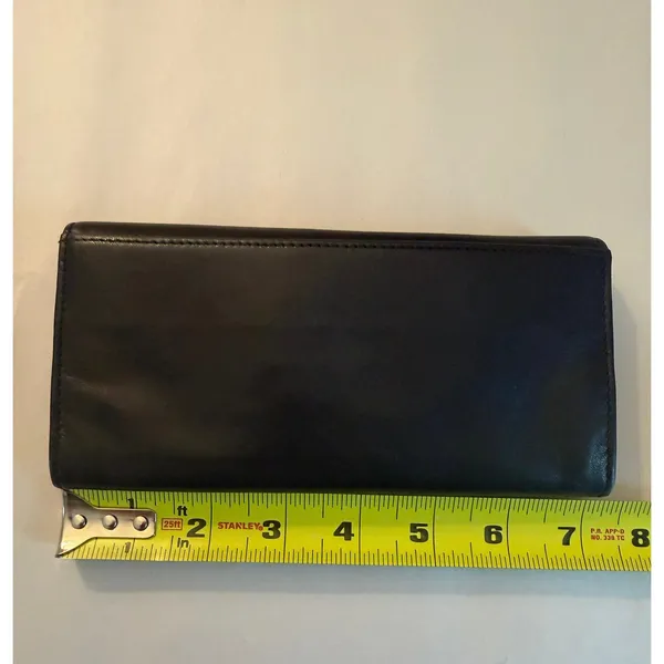 Vintage Y2K Banana Republic Long Accordion Wallet in Black Leather 7.5"x3.75" - Image 9