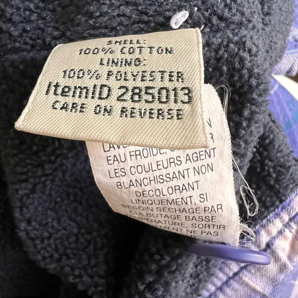 L.L. Bean🦎Plaid Fleece Long Sleeve, Pocket Button Over Coat🌵 - Image 2