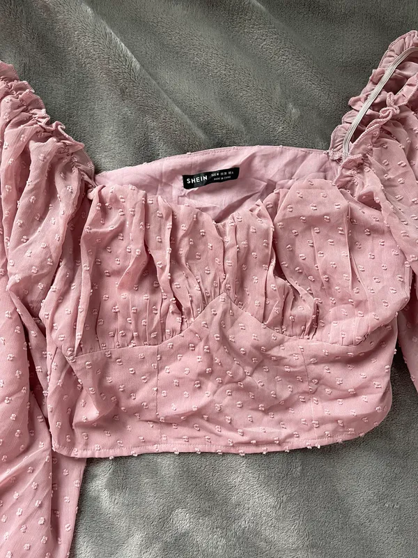SheIn Pink Blouse With Balloon Sleeve - Image 2