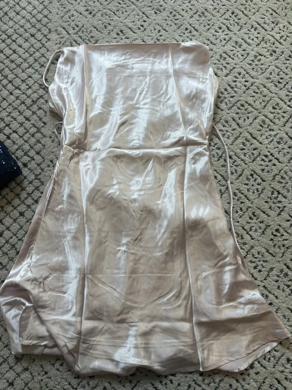 Beginning Boutique Satin Pink Dress - Image 4