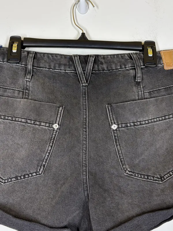 Free People Black Button Fly Denim Jean Shorts Size 31 - Image 7
