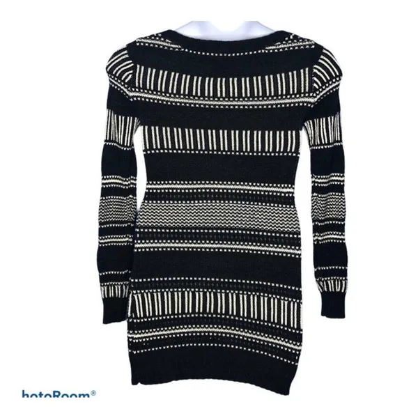 Roxy Knit Sweater Dress XS Gray White Cozy Cabin Core Fall Winter Dress - Image 12