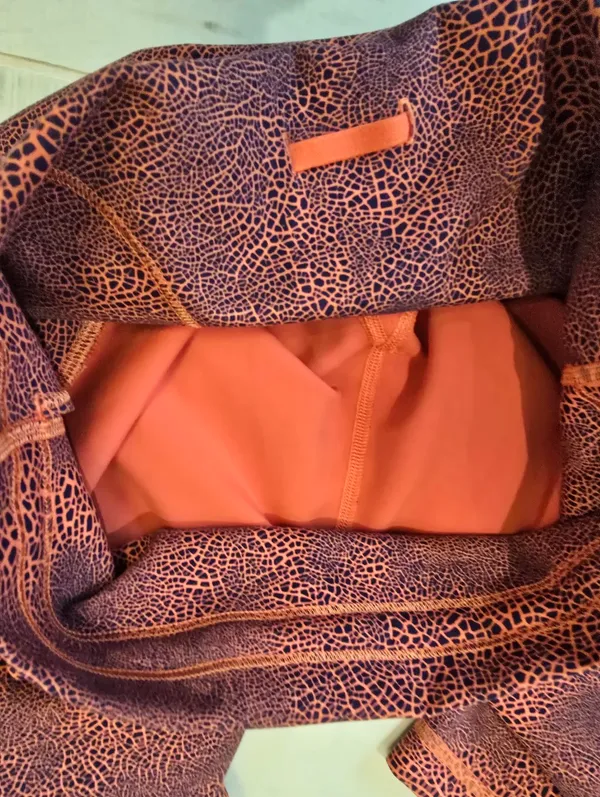 {8} Lululemon Wunder Under Train HR Crop Crackle Glaze Vintage Orange Larkspur - Image 12