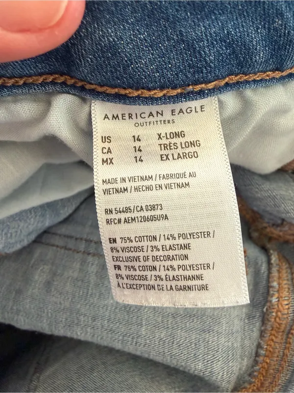 American Eagle Next Level Stretch Jegging Jeans Size 14 X-Long Medium Wash - Image 10