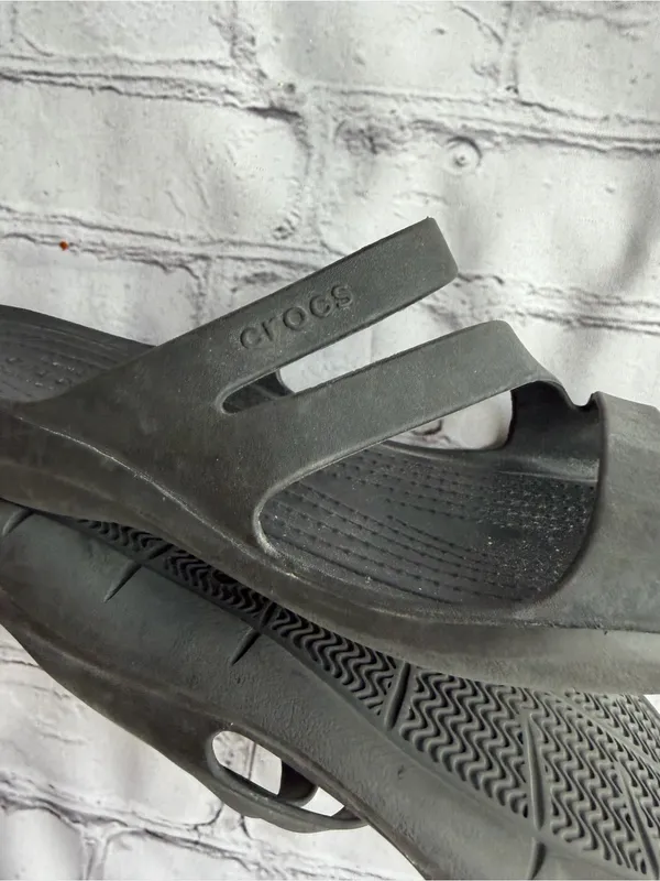 Crocs Swiftwater Women's Sandal Black Strappy Slide 8 Comfort Casual Shoes - Image 11