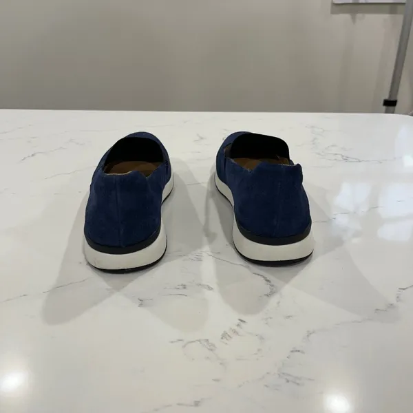 Vionic Navy Suede Slip-On Flats with Black Elastic - Image 4