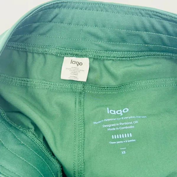 Lago Hunter Green Trillium Straight Leg Scrub Pants with Orange Drawstring XS - Image 3