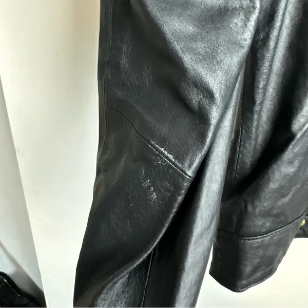 IMAN Genuine Leather Zip Jacket Sz XS Womens Fur Moto - Image 13