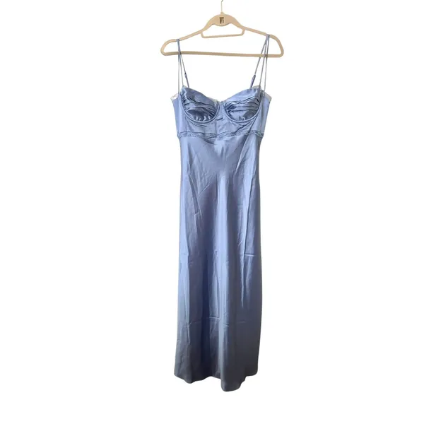 ASTR THE LABEL Florianne Slip Midi Dress Blue Medium NEW NWT‎ - Image 2