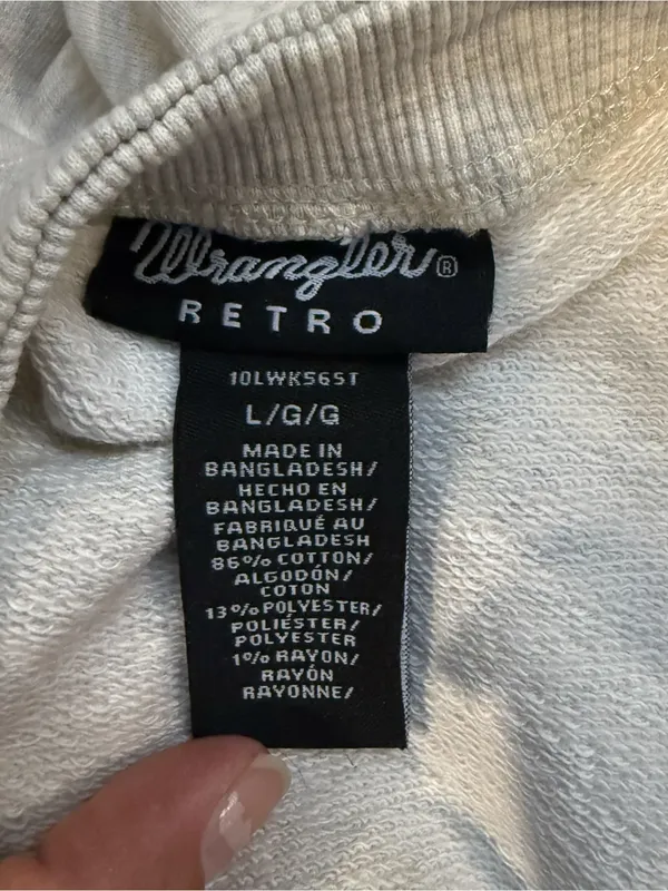 Wrangler Retro Aztec Logo Sweatshirt Southwestern Westerncore Side Snaps Gray L - Image 9