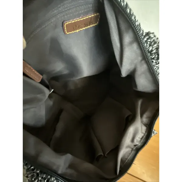 The Sak Lanie Market Tote Purse Crocheted Shoulder Bag Black Brown 14"x12" - Image 11