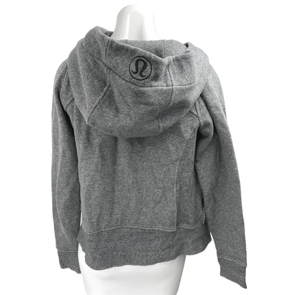 Lululemon Gray Fleece Long Sleeve Zip Up Hooded Hoodie Sweatshirt Jacket Size 6 - Image 2