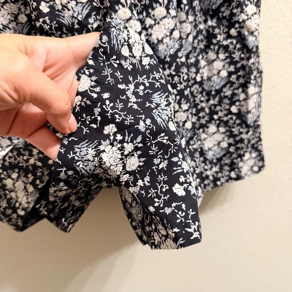 Anthropologie The Katerina Button-Front Romper Size M Black Floral‎ - Image 14