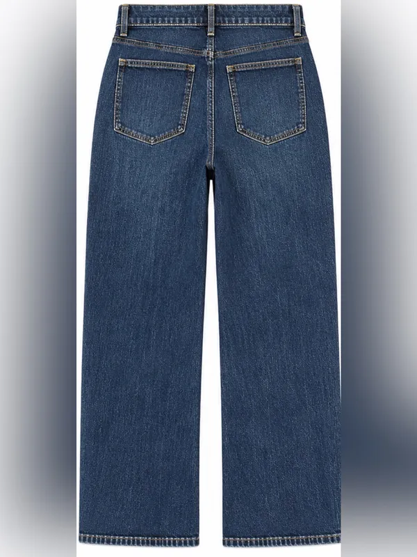 J.Crew Curvy Full-Length Slim Wide-Leg Jeans Size 30 Dark Wash - Image 2