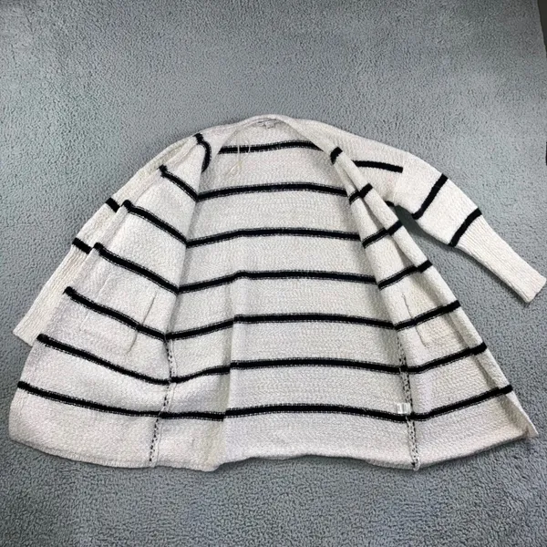 HYFVE Open Front‎ Long Cardigan Sweater Women Large Striped Knit Casual Cozy - Image 7