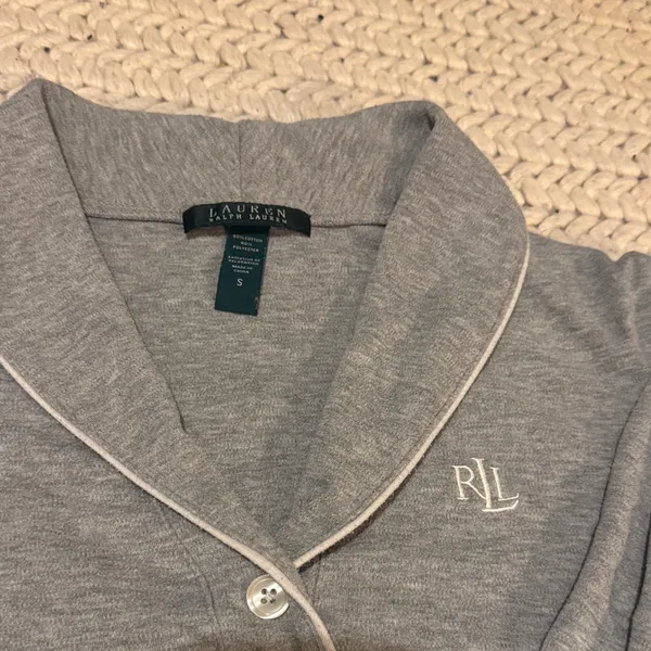 Ralph Lauren Gray Long Sleeve Polo Bedtime shirt  - Image 2