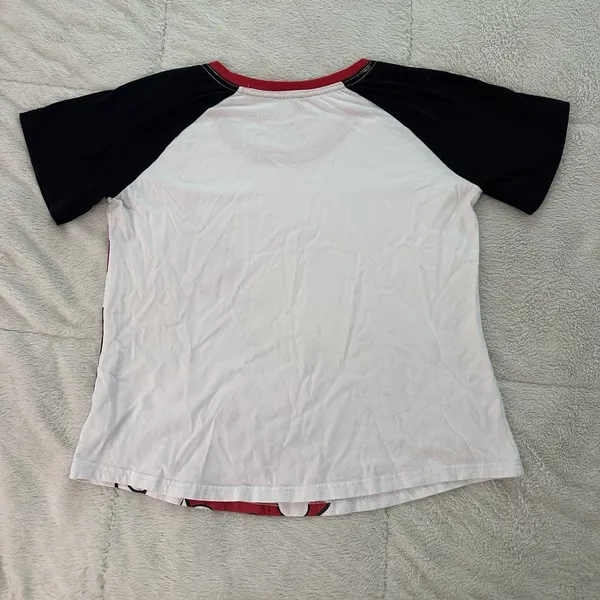 Disney Minnie Mouse Red Black WhiteT-Shirt Women L Graphic Tee Cute Sassy‎ Bow - Image 6