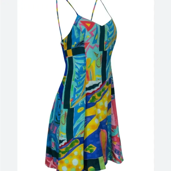 Ralph Lauren Abstract Silk Print Sundress S - Image 8