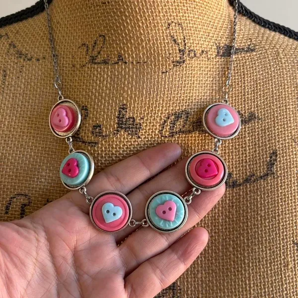 Boutique Kawaii Button Necklace - Image 4