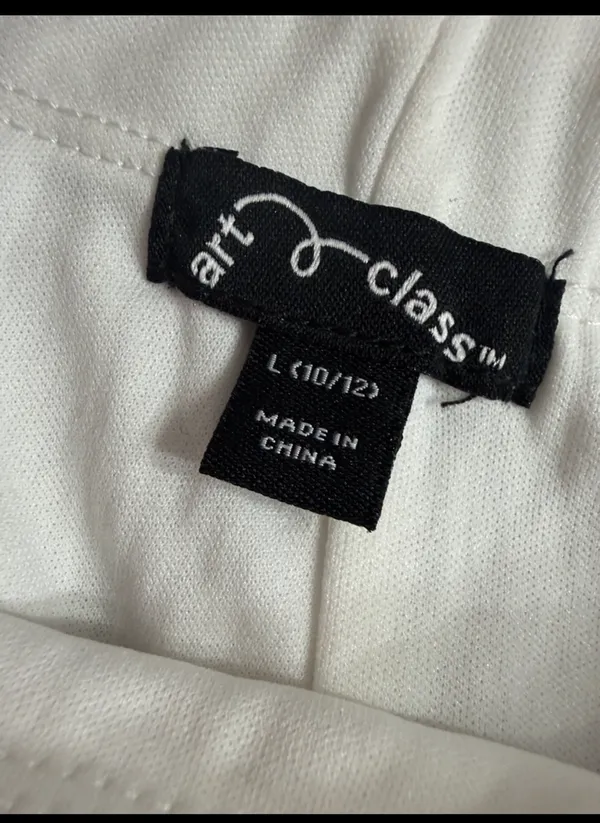 Art Class sequence white Iridescent mini skirt - size Large. ***Refer to measurements. Beautiful skirt to wear out on a party trip. Fun & spunky. Measurements approximately 13” waste x 14” long. Non- smoking home. priced to sell at as is condition. Don’t like my price, make reasonable offer! And thank you for checking my closet. - Image 3