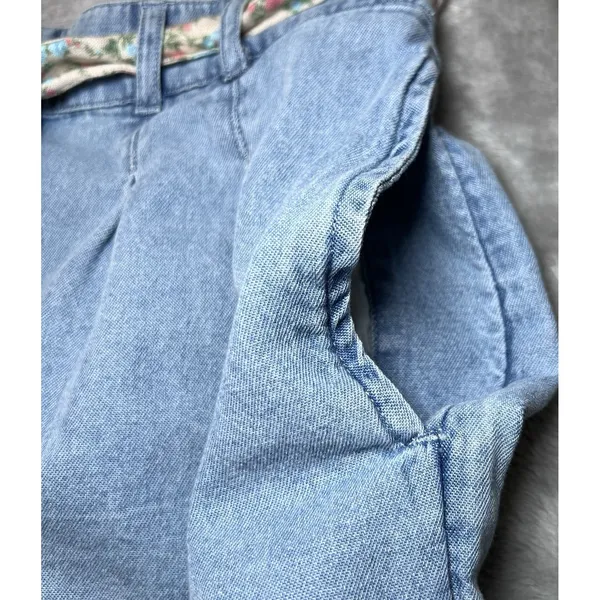 American Eagle Womens Size Medium Jean Shorts Tie Belt Blue Denim Casual Spring - Image 11