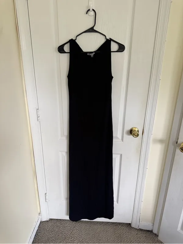 Reformation Raine Knit Black Sleeveless Maxi Dress - Image 3