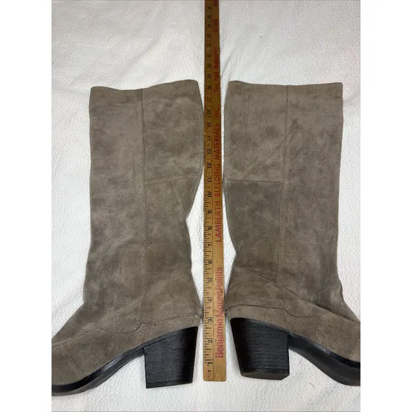 Nine West Vintage America Collection Suede Knee High Size 8M Brown Rear Zip - Image 4