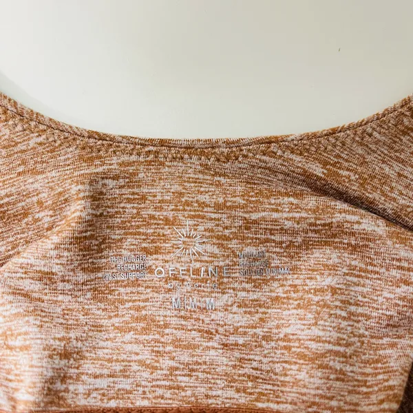 Aerie Offline The Hugger Recharge Least Support Unlined Brown Sports Bra - Image 6