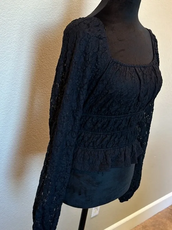 Black Lace Peplum Long - Image 4