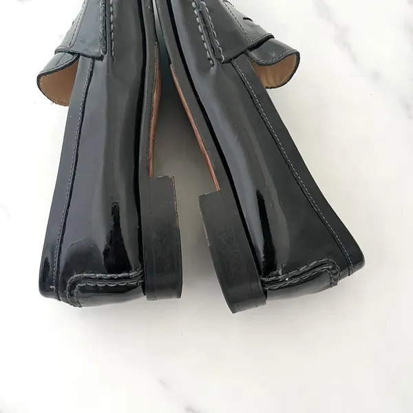 Cole Haan Penny Loafers Black Patent Leather Size 8 Preppy Classic old money - Image 11