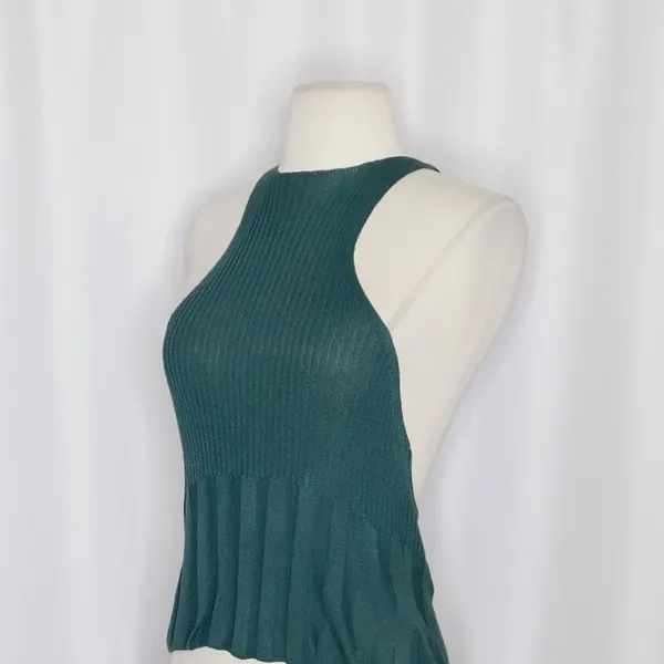 FREE PEOPLE Intimately Switch It Up‎ Tank Cami Green Balsam Ribbed Knit Large - Image 7