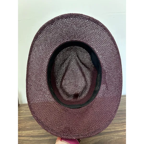 Outback Trading Co Botany Bay Plum Purple Straw Western Cowboy Hat Concho Band - Image 8