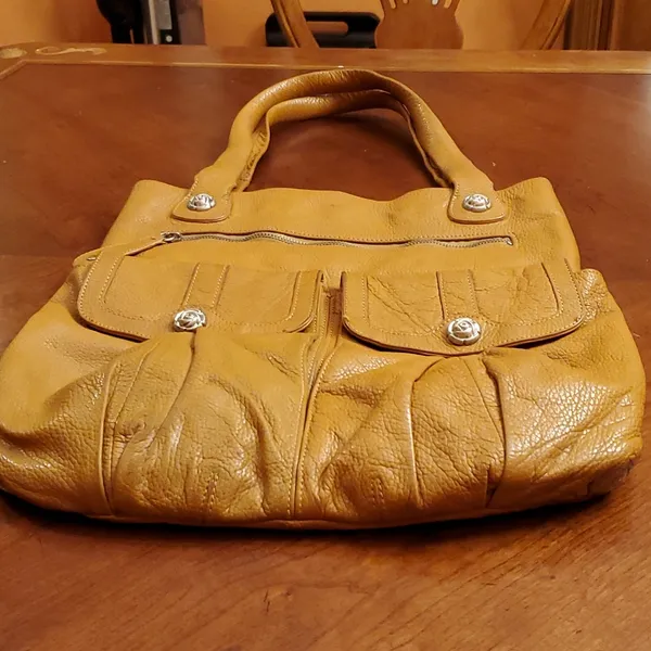 Rough Roses leather Bag Tan - Image 2